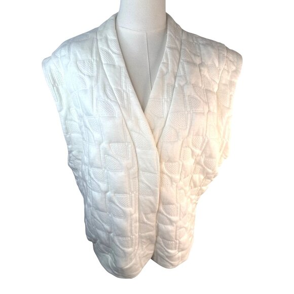 2/$30 ZARA M-L Quilted White Vest Large Size - Picture 8 of 14